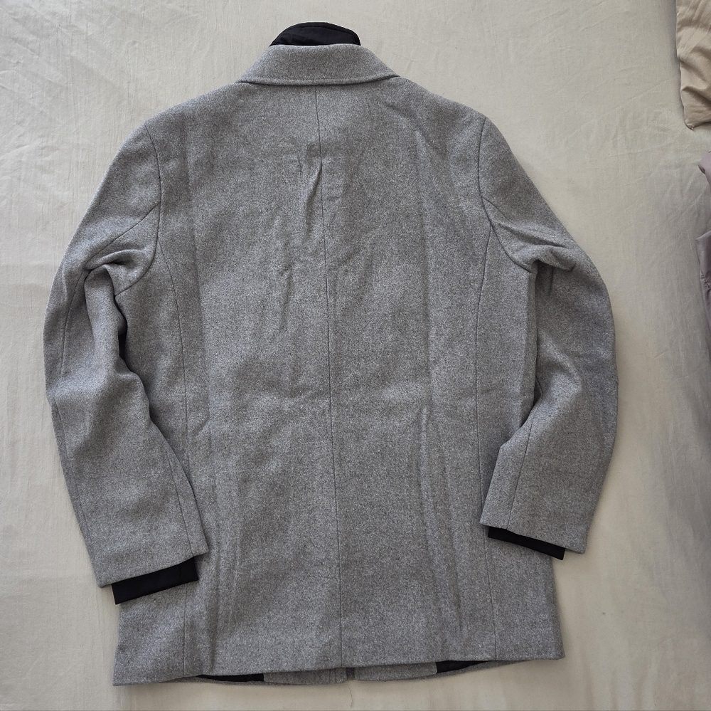 Braveman Men's Classic Fit Wool Blend Bibbed Topcoat In Heather Gray Size Medium - Picture 4 of 9